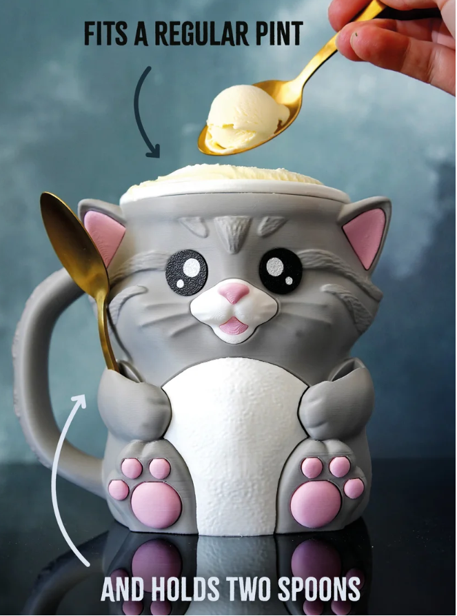 Cuddles, the Cat Ice Pint Holder